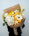 Elegant Sunshine Kiss flower bouquet prepared for flower shop in Dubai