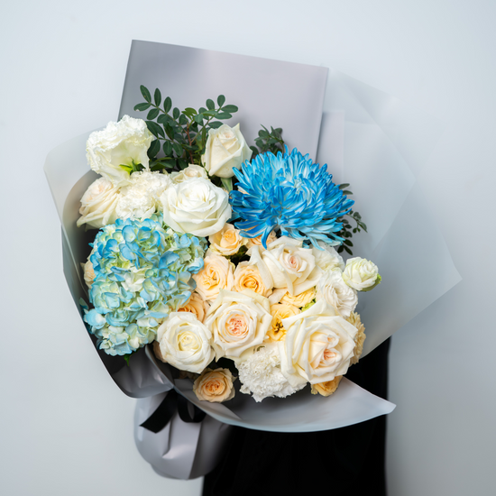 Bluebell Bliss flower bouquet with blue blooms Flower Shop in Dubai