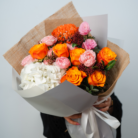 Autumn Sunrise flower bouquet with warm seasonal blooms from a flower shop in Dubai