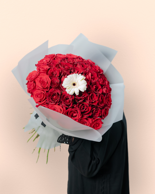 Love’s Halo flower bouquet with elegant blooms from a flower shop in Dubai
