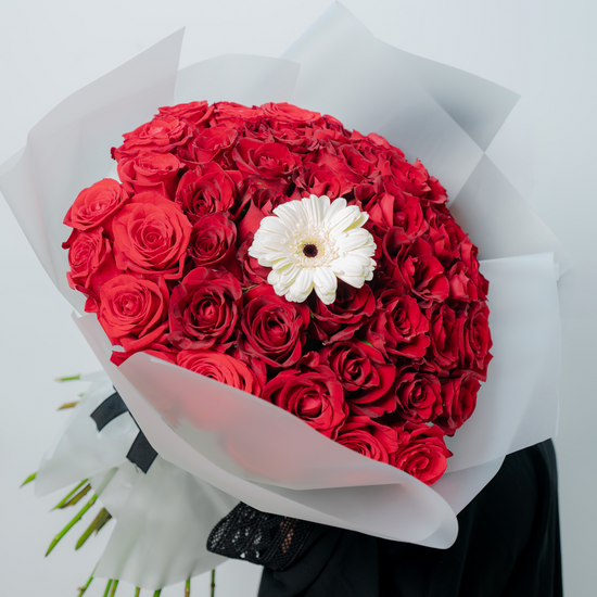 Love’s Halo flower bouquet featuring soft romantic flower shop JLT
