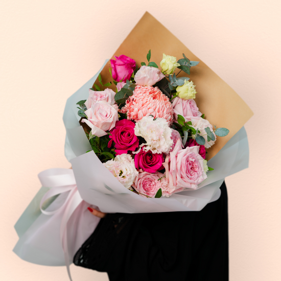 Sugar Petals flower bouquet with pastel flowers shop in Dubai