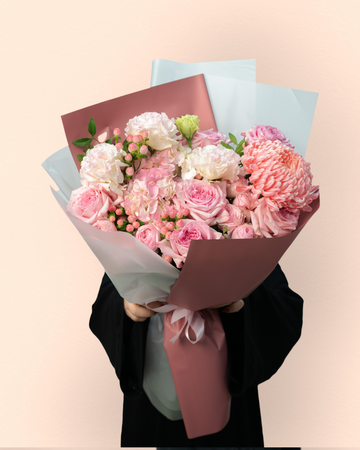 Fairy Floss flower bouquet with soft pastel blooms from one of the best flower shops in Dubai